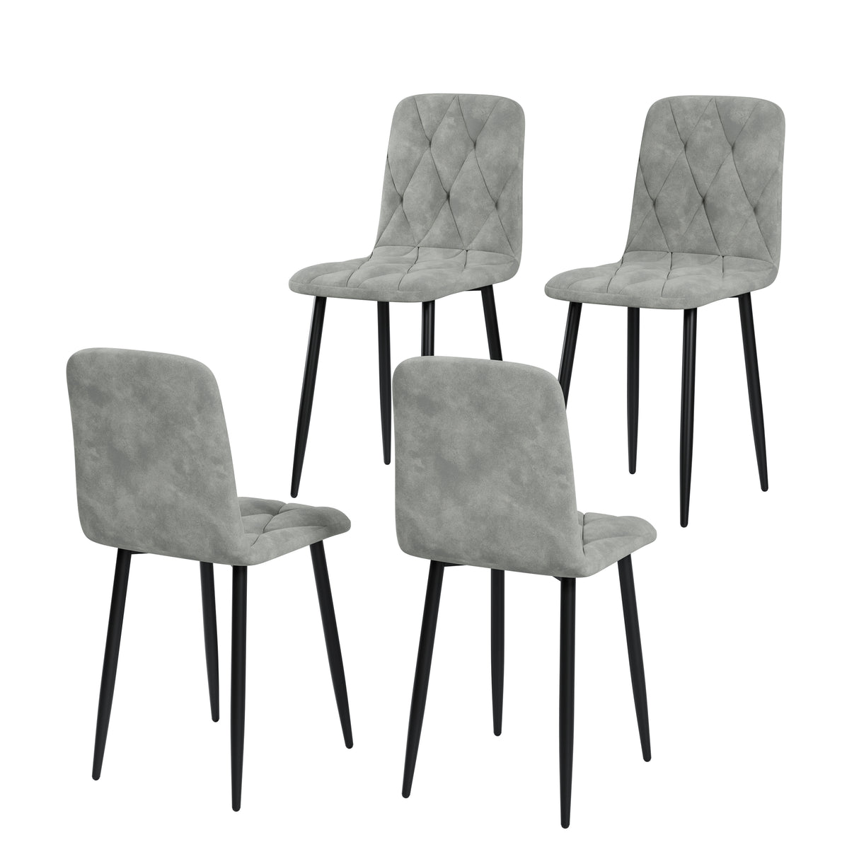 Dining Chairs Set of 4, Modern Kitchen Dining Room Chairs, Velvet Dining Chair Upholstered Cushion Seat and Sturdy Metal Legs - V.I.P Digital Presence