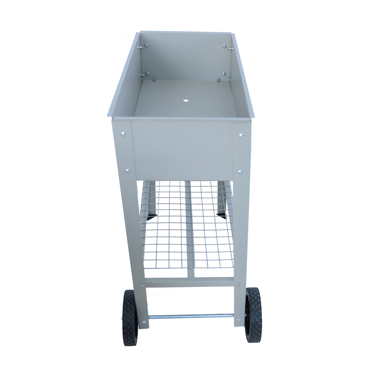 Aveyas mobile metal elevated garden bed cart, with legs, elevated flowerpot box with wheels (gray) - V.I.P Digital Presence