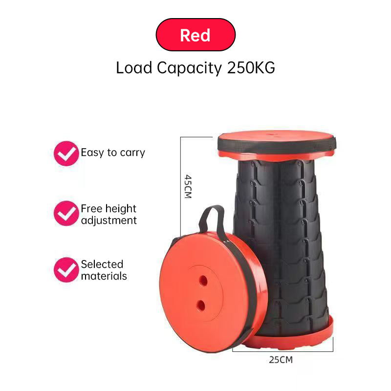 400lbs Capacity Heavy - Duty Folding Stool. Collapsible, Telescoping, Portable. Ideal for Camping & Fishing. - V.I.P Digital Presence