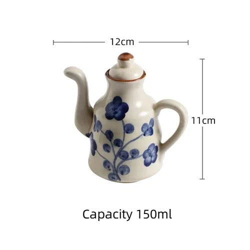 Ceramic Blue and White Kuibai Oil Pot Vinegar Bottle Oil Bottle Vinegar Pot Seasoning Pot Soy Sauce Hotel Restaurant - V.I.P Digital Presence