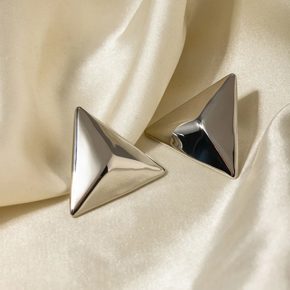 Stainless Steel 3D Triangle Earrings - V.I.P Digital Presence