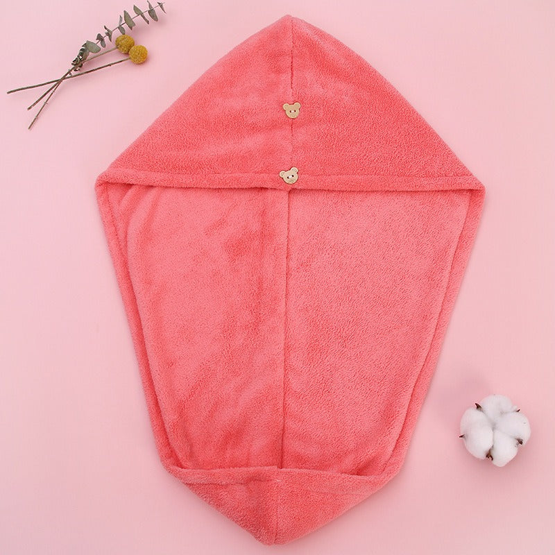 Super absorbent double-layer thickened coral velvet quick drying hair towel, shower cap, and headband towel - V.I.P Digital Presence