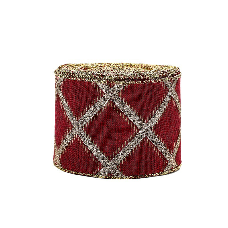 Christmas ribbon imitation linen ribbon decoration bow accessories snowflake Christmas ribbon in stock - V.I.P Digital Presence