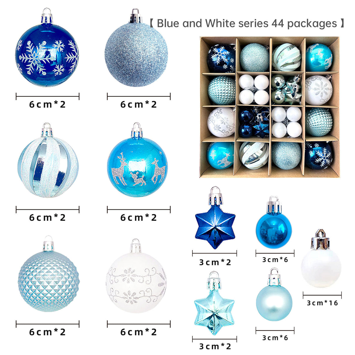 Christmas decoration 6cm electroplated ball plastic ball special-shaped painted Christmas ball gift Christmas tree pendant - V.I.P Digital Presence