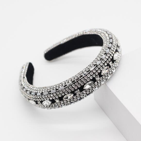 Baroque Full Crystal Hair Bands For Women Lady Luxury Shiny Padded Diamond Headband Hair Hoop Fashion Hair Accessories - V.I.P Digital Presence