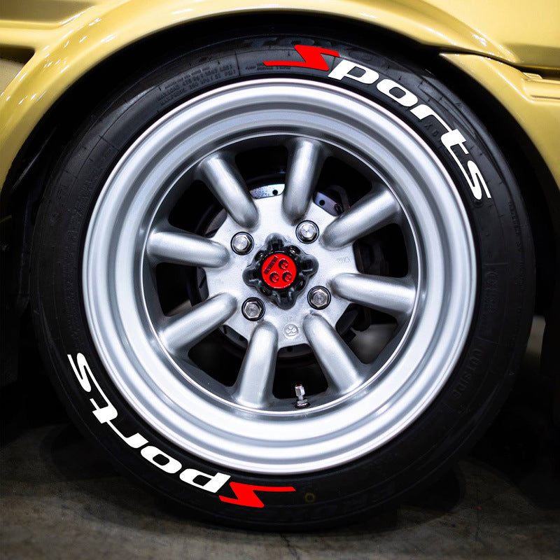 SPORTS series car tire letter sticker DIY sticker personalized modification sticker 3D three-dimensional all-in-ode tire sticker - V.I.P Digital Presence
