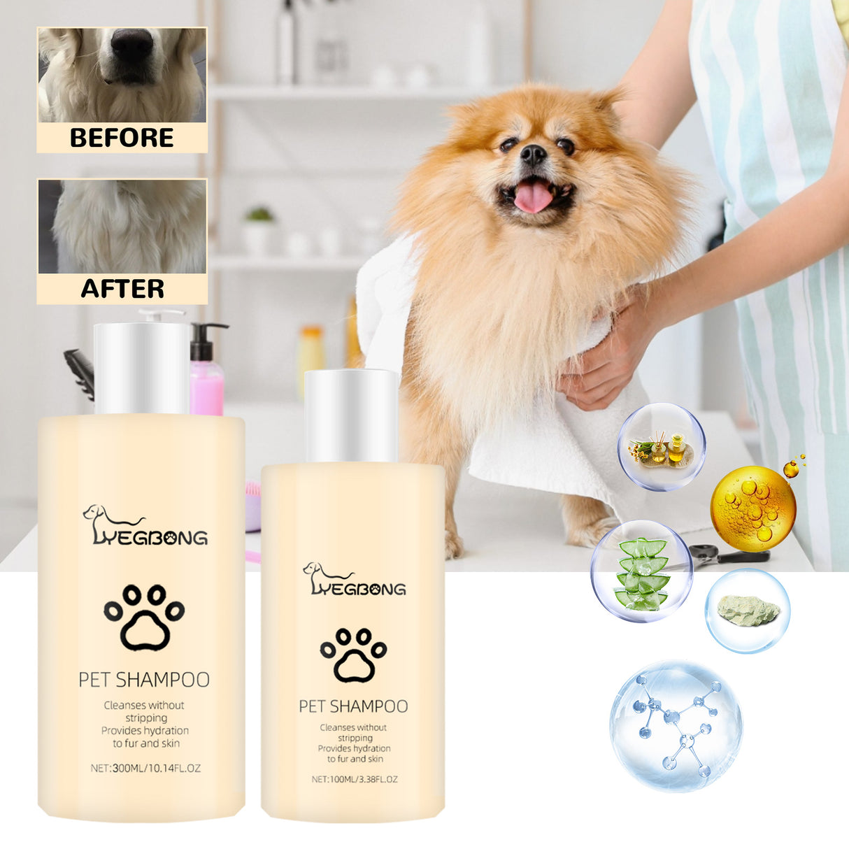 Pet Shampoo, Gentle Cleansing Of Pet Cat And Dog Hair With Smooth Unknotted Shampoo - V.I.P Digital Presence