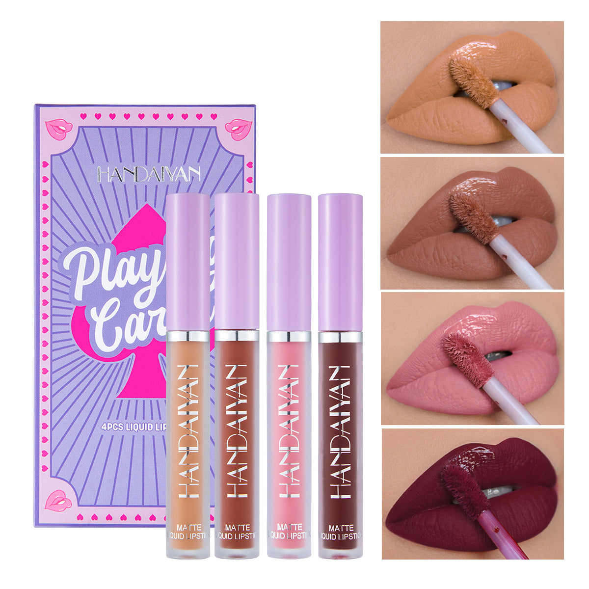 HANDAIYAN Playing Card Lipstick Set Of 4 Matte Matte Non-Stick Cup Lipstick Lipstick - V.I.P Digital Presence