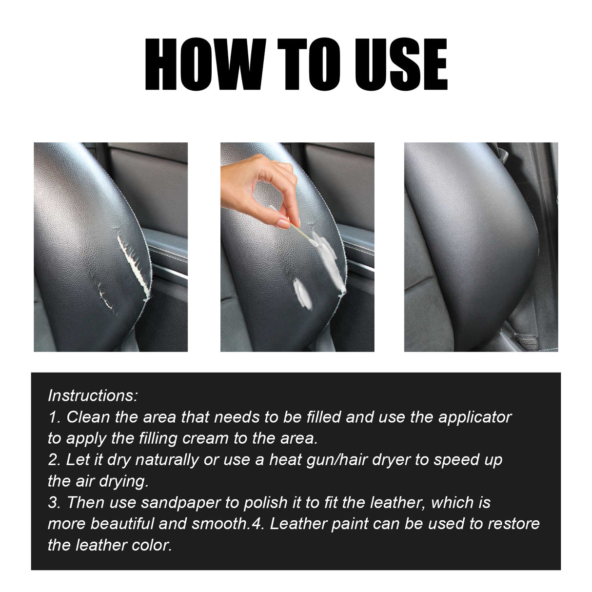 Paintable Repairs Filler, Car Seat Scratch Repair Sofa Leather Repair Cream - V.I.P Digital Presence