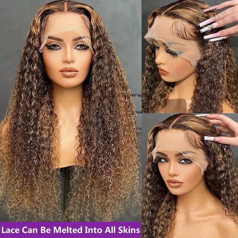 Lace Wigs 13x4 HD Transparent Water Wave Frontal Wigs Highlight Honey Blonde Water Wave Lace Wig - V.I.P Digital Presence