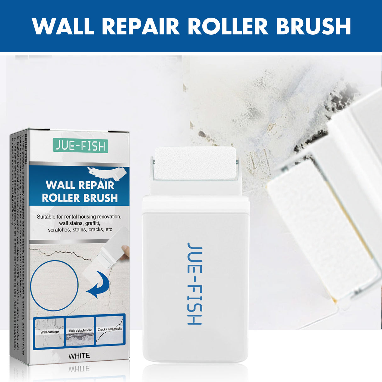 Wall Repair Roller Brush, White Paint Renovation, Moisture And Crack Prevention, Graffiti Cover Repair Wall Paint - V.I.P Digital Presence