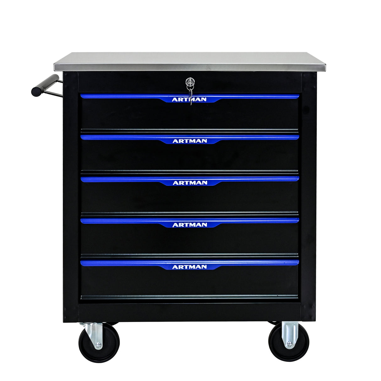 5 DRAWERS MULTIFUNCTIONAL TOOL CART WITH WHEELS-BLACK+BLUE - V.I.P Digital Presence