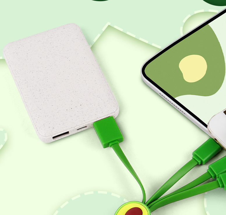 Little Fresh Cartoon Data Cable Avocado Phone Data Cable Cute Girl One to Three Fruit Fast Charging Cable - V.I.P Digital Presence