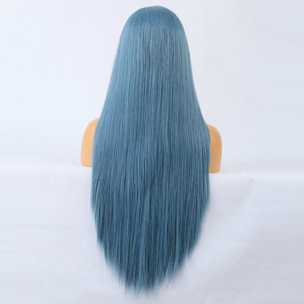Long Straight Blue Wigs Natural Synthetic Hair Heat Resistant Wigs for Women Girls Cosplay - V.I.P Digital Presence