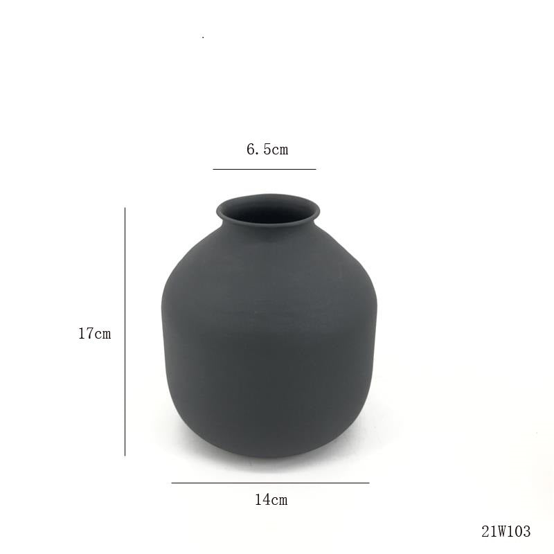 Matte Black Metal Vase: For Dried Flowers, Wedding Gifts, and Home Decor - V.I.P Digital Presence