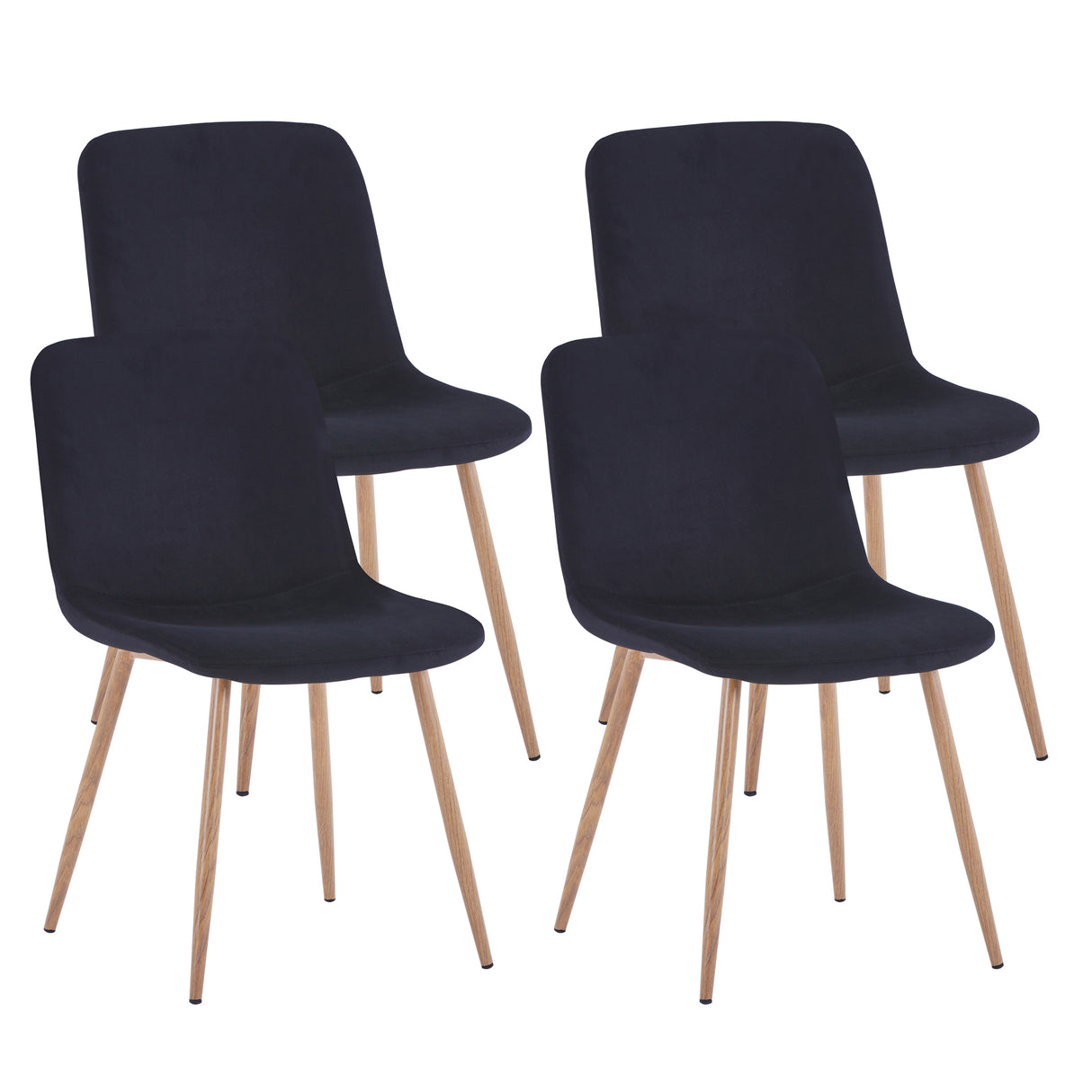 Dining Chair 4PCS(BLACK)Modern style New technology Suitable for restaurants cafes taverns offices