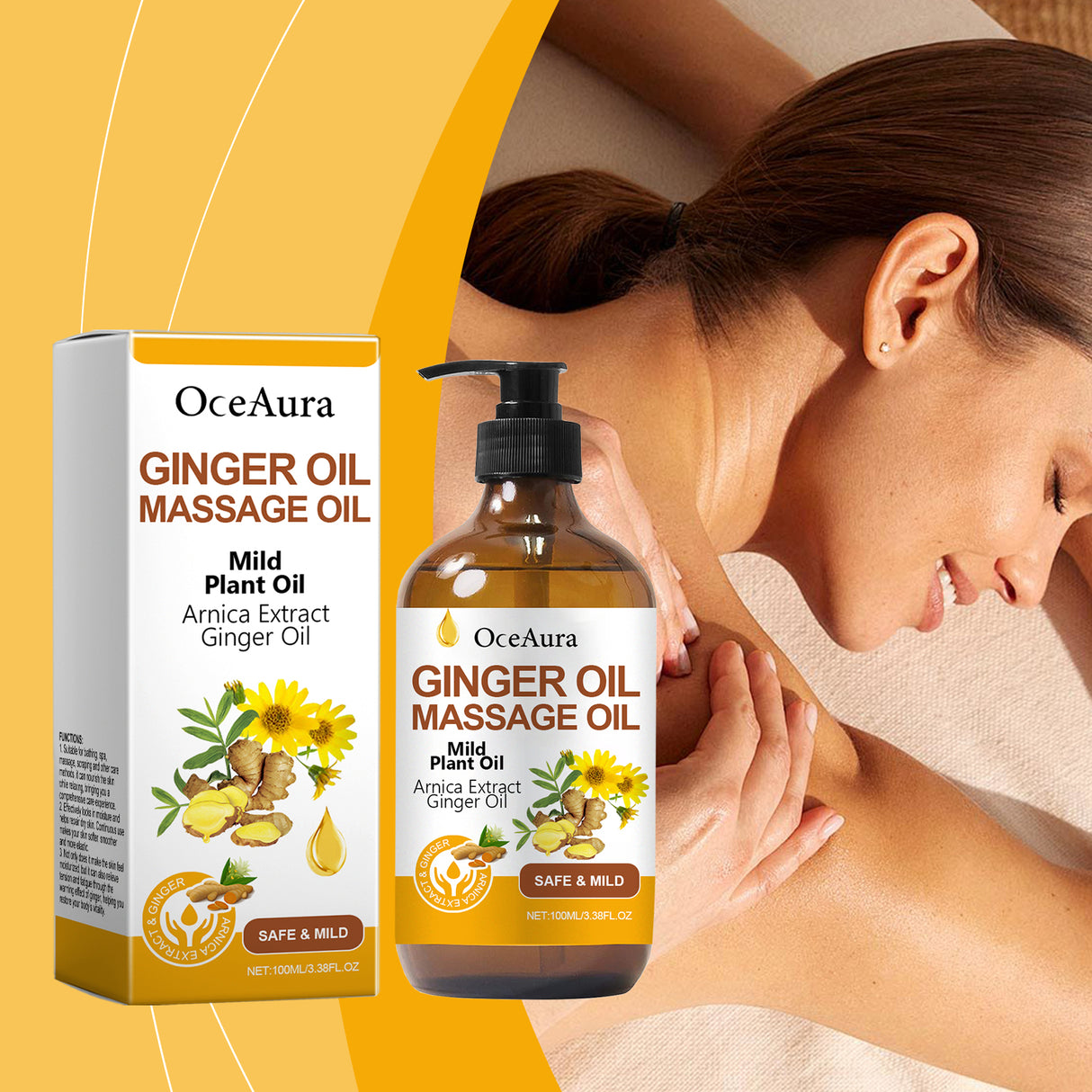 Ginger Massage Essential Oil, Ginger Care Essence Oil Body Massage Daily Care Firming Skin - V.I.P Digital Presence