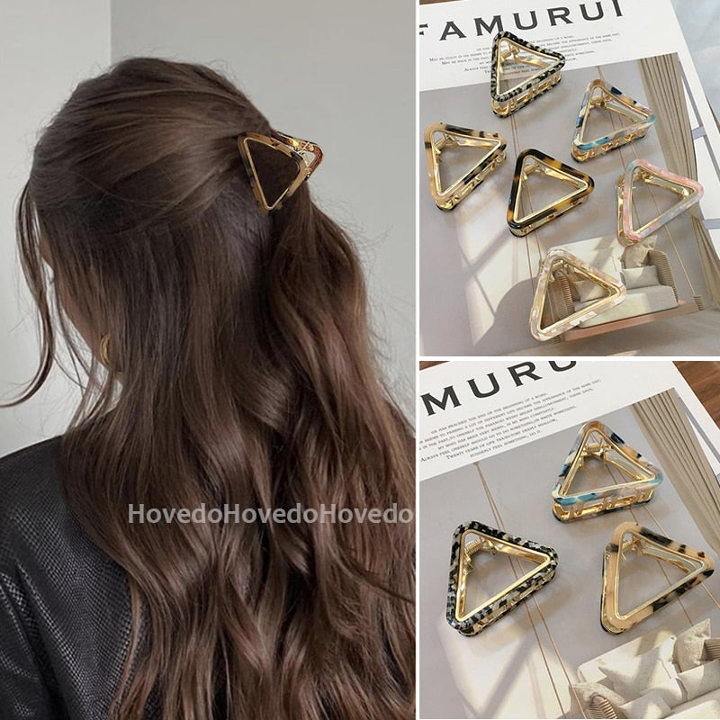 Chic Geometric Acetate Hair Claw Clamps Metal Hair Crab Women Girls Hair Clip Leopard Hairpin Hair Crab Hair Accessories - V.I.P Digital Presence