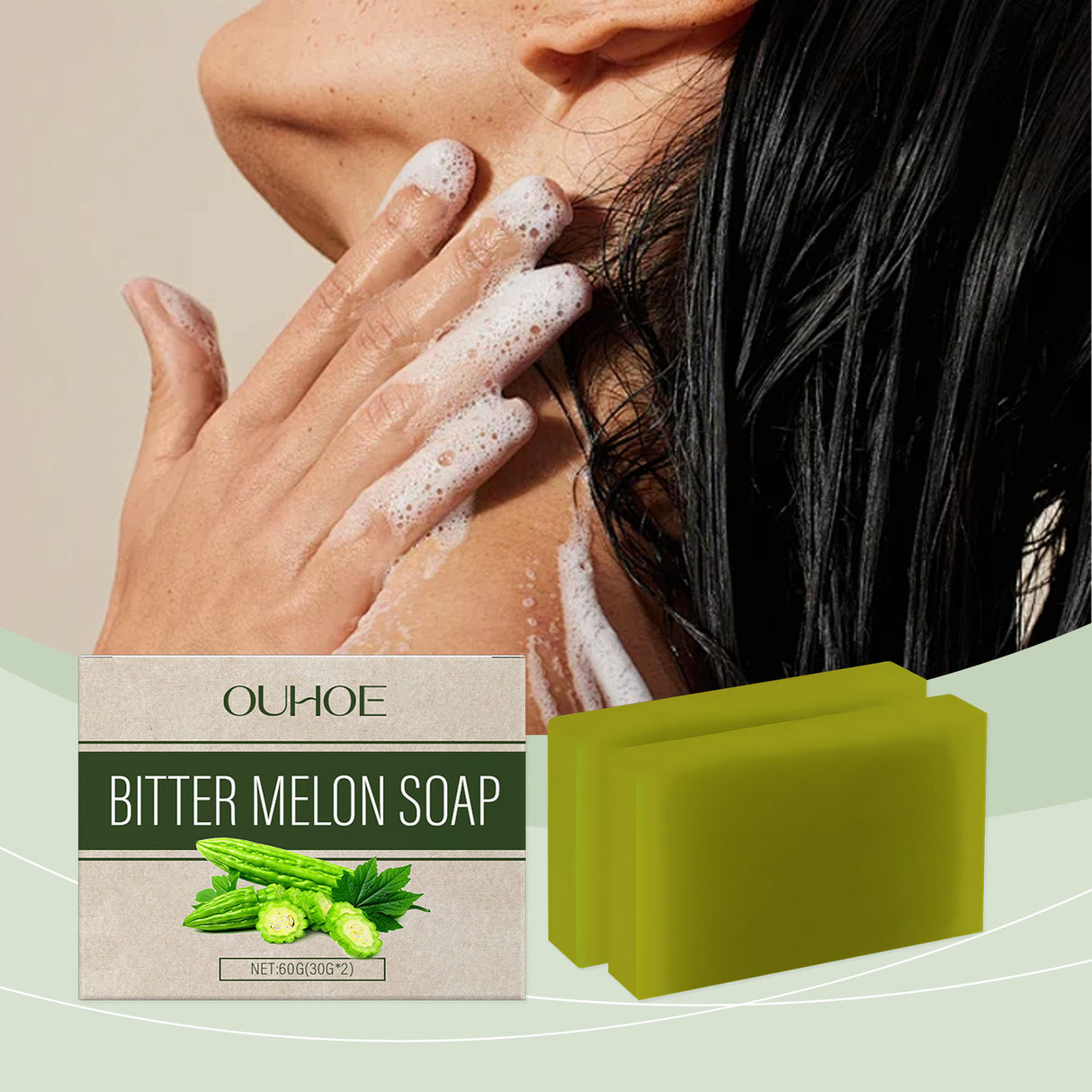 Bitter Gourd Herbal Bath Soap Gently Moisturizes Body Skin Moisturizes And Cleanses Pores Bath Body Soap