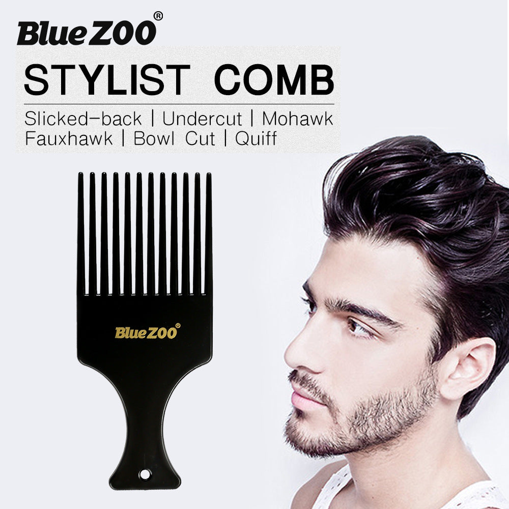 Thin Black Tough Blue ZOO Men's Retro Oil Head Big Back Mohawk Modeling Airplane Head Stylist Comb - V.I.P Digital Presence