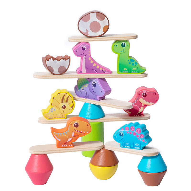 Children's Wooden Dinosaur Animal Stacking Music Balance Building Blocks Kindergarten Puzzle Toy - V.I.P Digital Presence