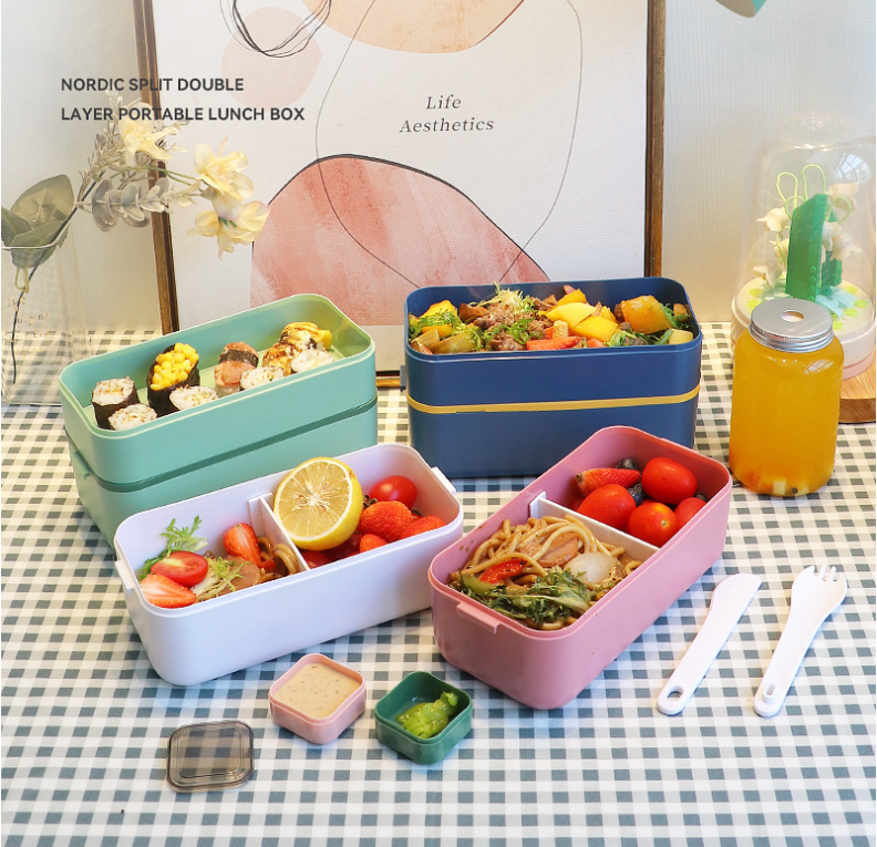 Japanese style microwaveable double layer compartment sealed lunch box - V.I.P Digital Presence