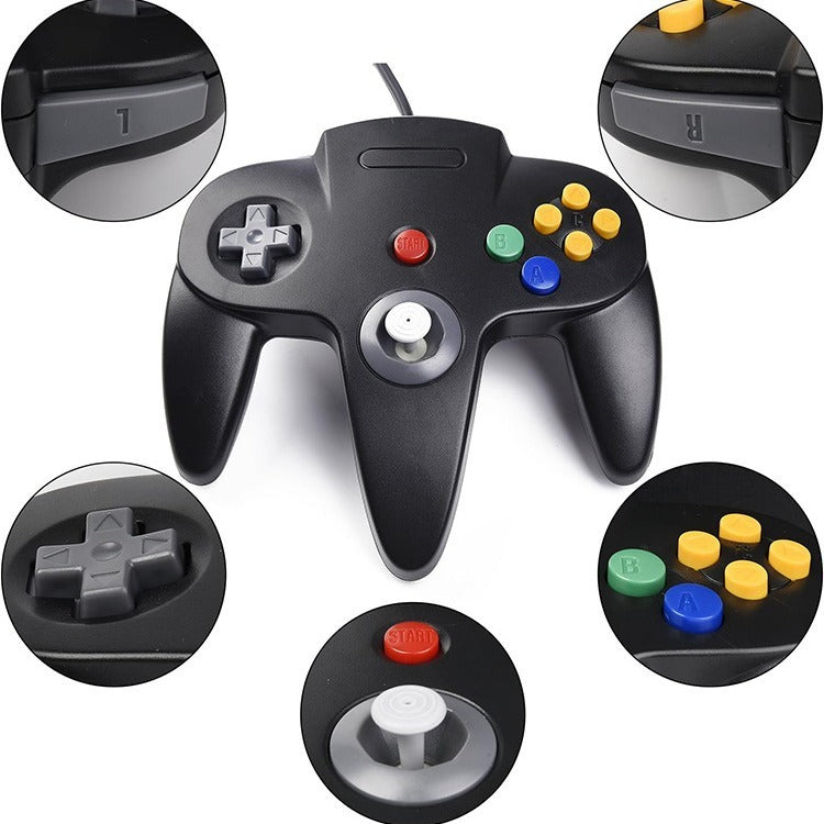 N64 USB wired game controller N64 appearance PC controller retro classic game console appearance controller - V.I.P Digital Presence