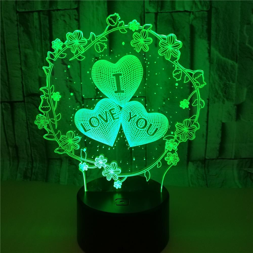 3D Lamp Pattern I LOVE YOU Valentine's Day Wedding Gift Colorful Touch Love 3D LED Lamp - V.I.P Digital Presence