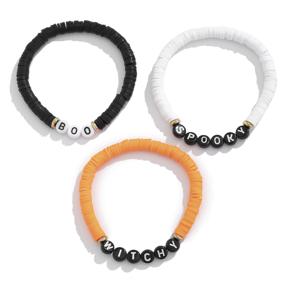 Halloween Soft Ceramic Elastic Bracelet Set Dark Wind Pumpkin Head Letter Bracelet - V.I.P Digital Presence