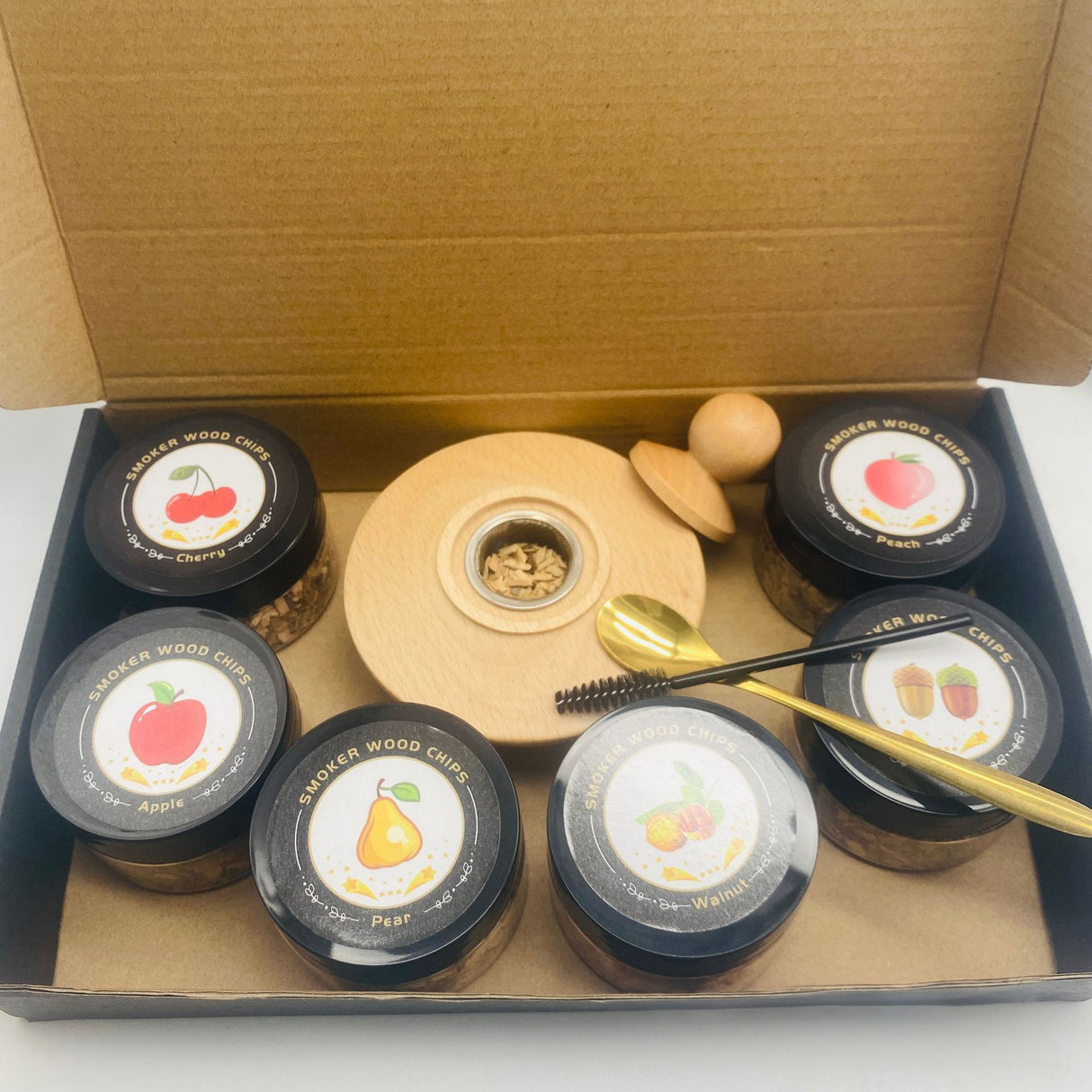 Cocktail Wood Smoker Hexagonal Round Saucer Bar Kitchen Smoking Tools Smoking Wood Cover 6pcs - V.I.P Digital Presence