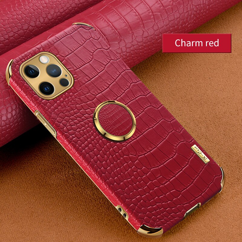 Luxury Crocodile pattern Leather Holder Phone Case For iPhone 11 12 13 Pro Max Mini X XR XSMax 7 8 Plus SE 2020 Shockproof Cover