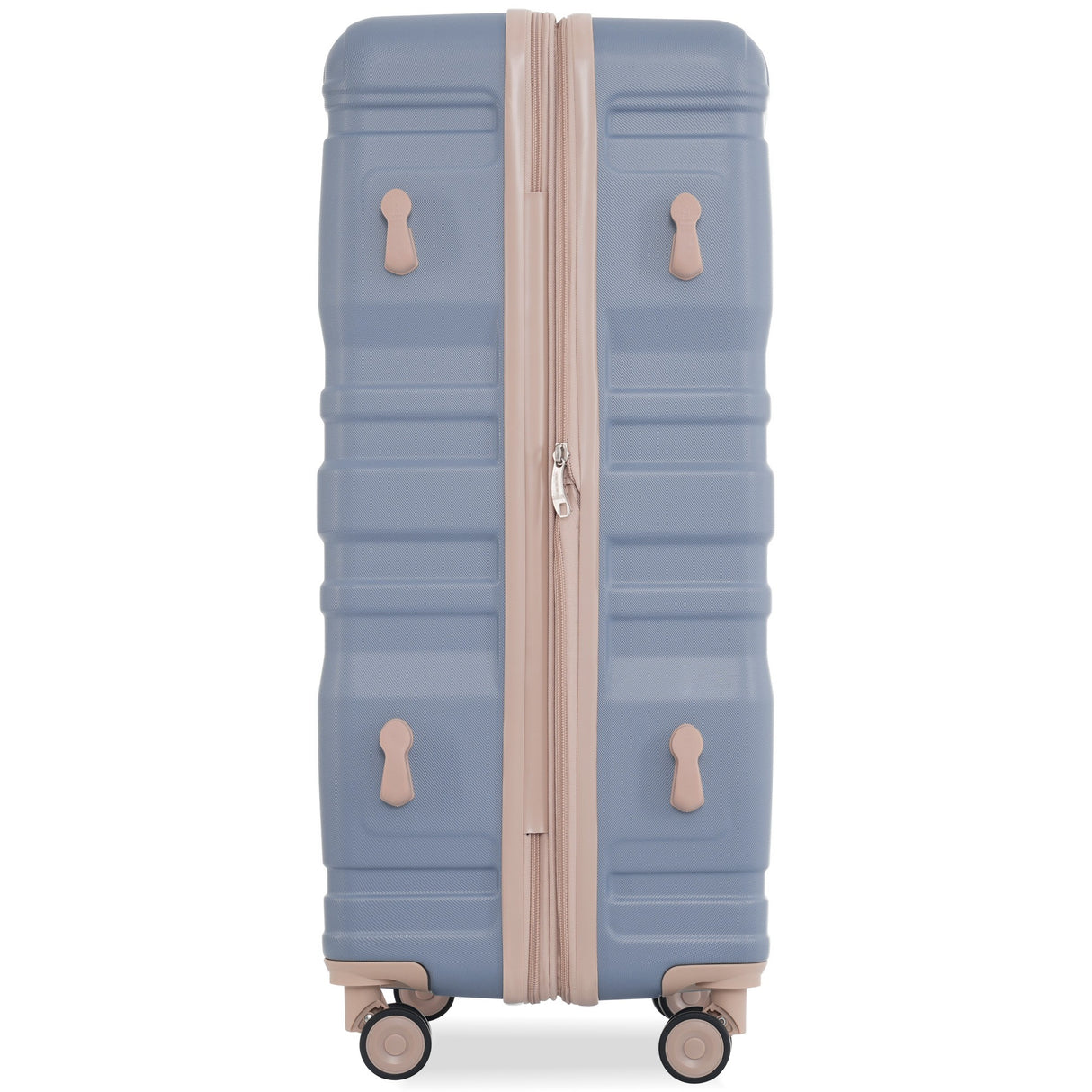 Luggage Sets New Model Expandable ABS Hardshell 3pcs Clearance Luggage (light blue and golden)