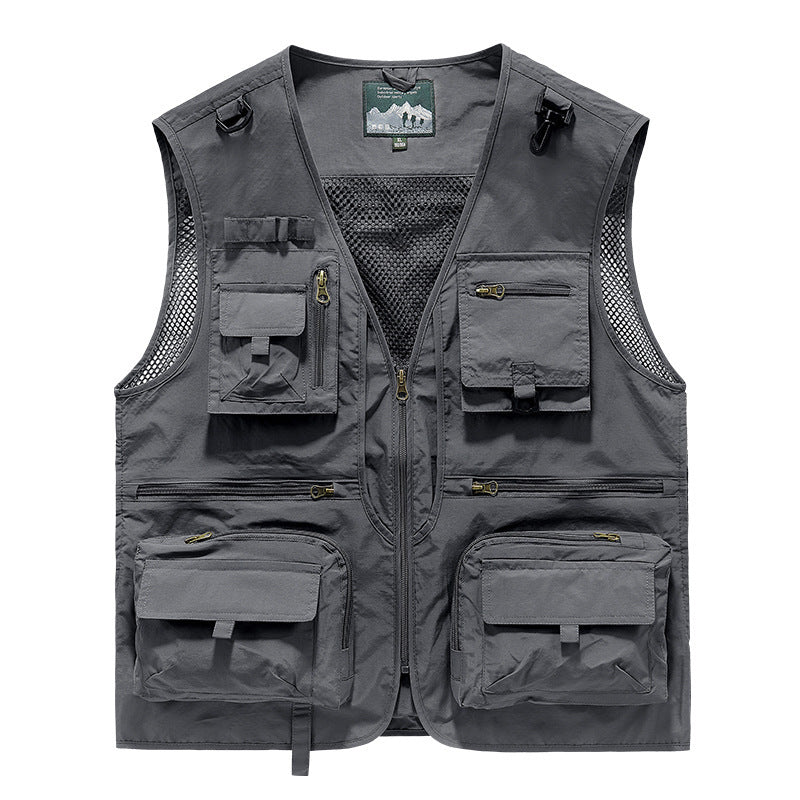 Men’s Summer Tactical Vest: 14-Pocket, Mesh, Ideal for Hiking, Fishing, Photography & Work - V.I.P Digital Presence