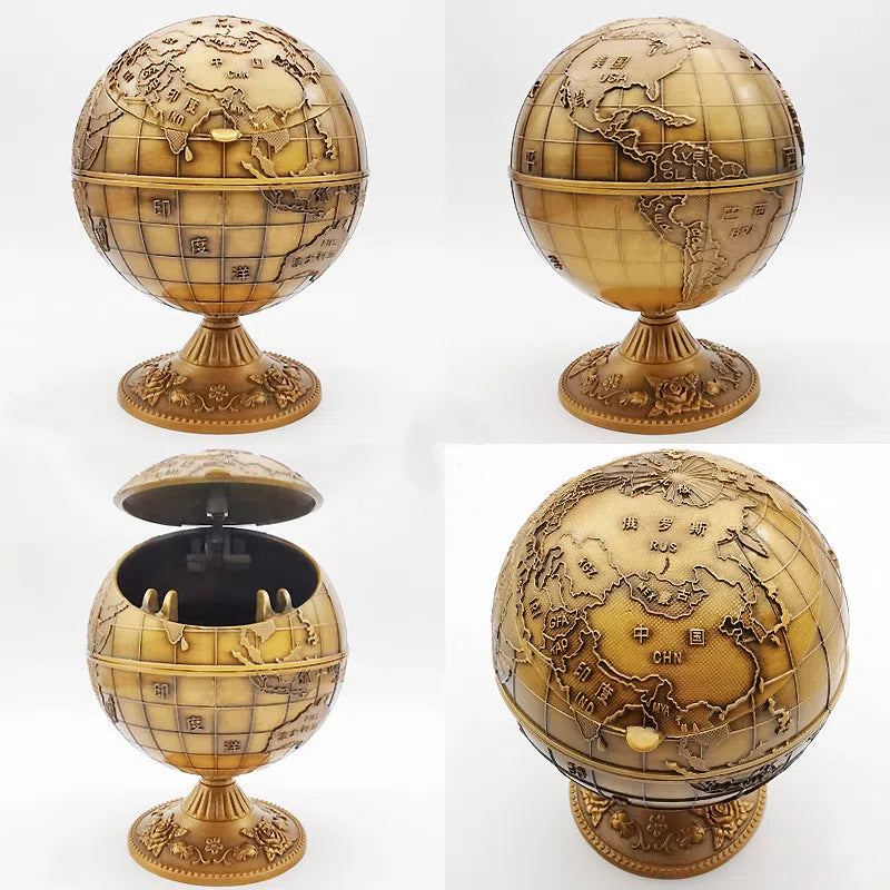 Antique style personalized ashtray with lid anti fly ash household large classical craft gift - V.I.P Digital Presence