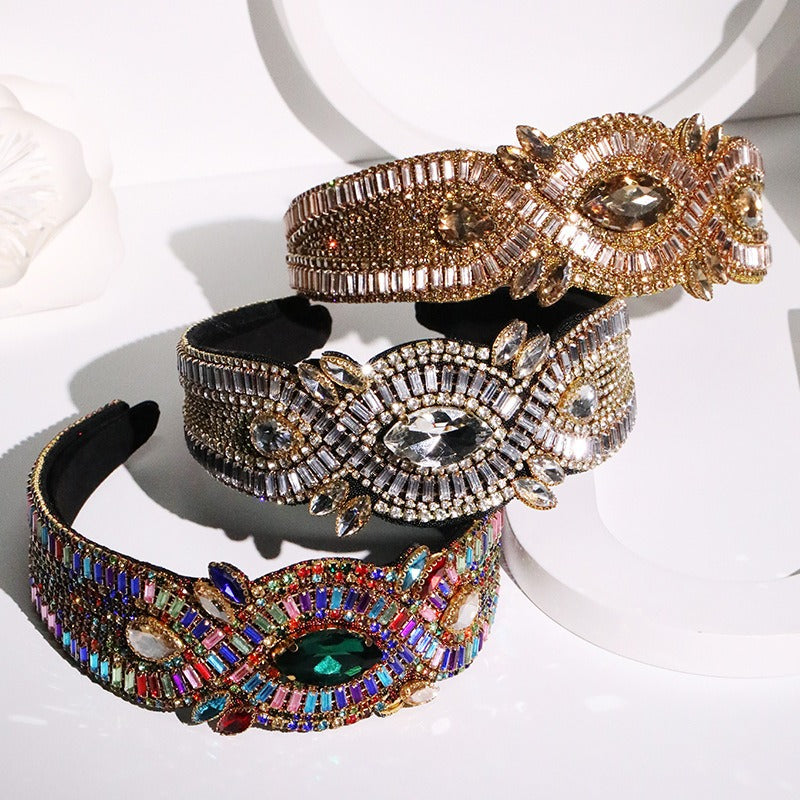 Fashionable Super Flash Claw Chain Colorful Water Diamond Hair Hoop Cross Head Hoop Female - V.I.P Digital Presence