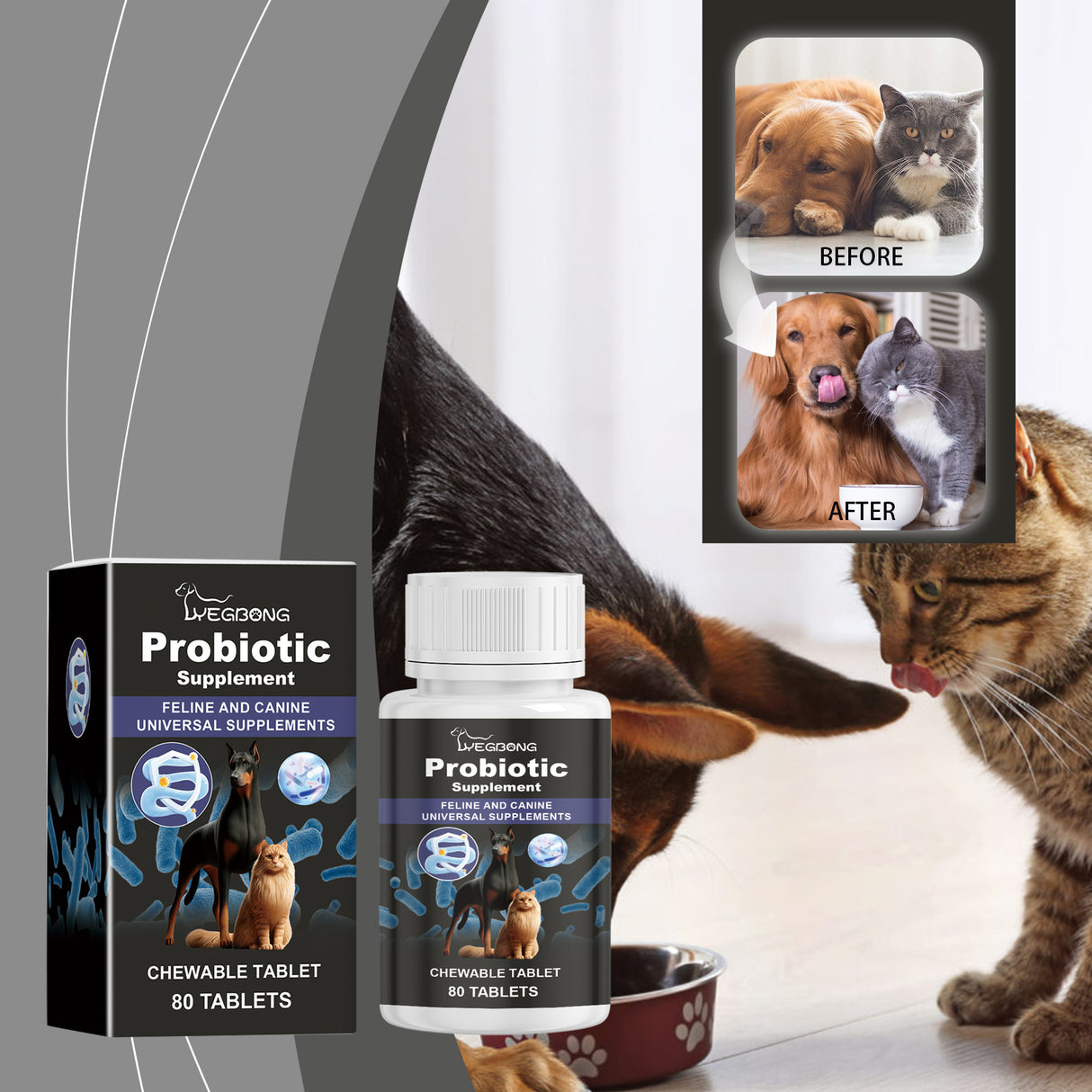 Cats And Dogs General Compound Probiotic Tablets, Pets Absorb Nutrition Supplement Tablets Dog And Cat Nutrition - V.I.P Digital Presence