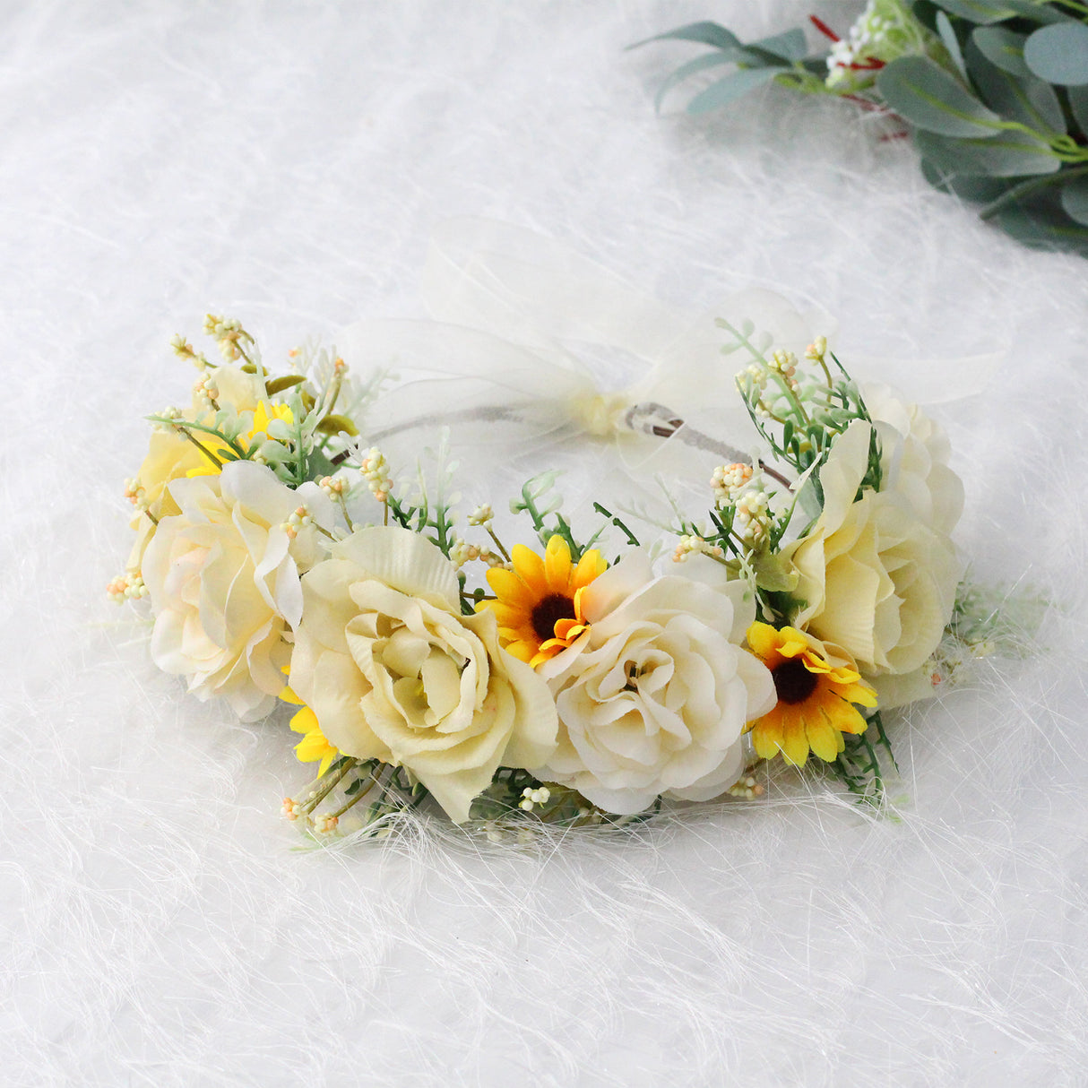Big Rose Crown Simulation Flower Hair Hoop Sunflower Vine Flower Ring Street Dance Headwear - V.I.P Digital Presence