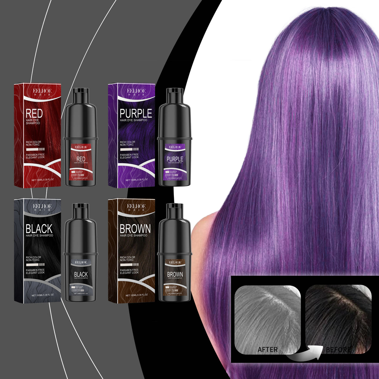 Hair Dye Shampoo, Hair Dye Shampoo Herbal Extract Maintenance Lasting Color Healthy Hair Dye - V.I.P Digital Presence