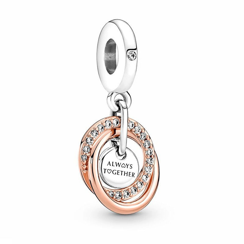 S925 sterling silver eternal confession double surround heart small motorcycle DIY accessories - V.I.P Digital Presence