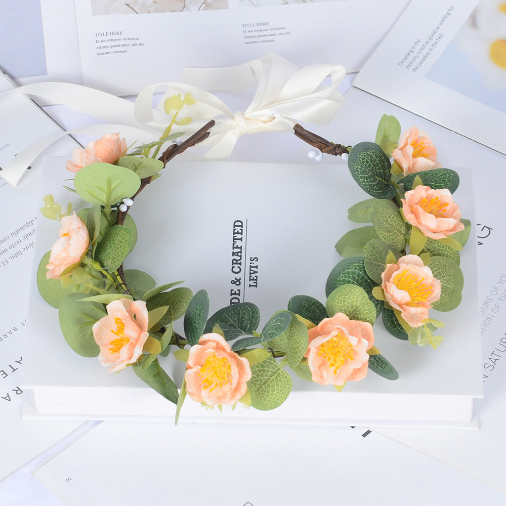 Flower garland fabric simulation flower hair accessory celebrity children's performance sweet flower wreath headwear - V.I.P Digital Presence