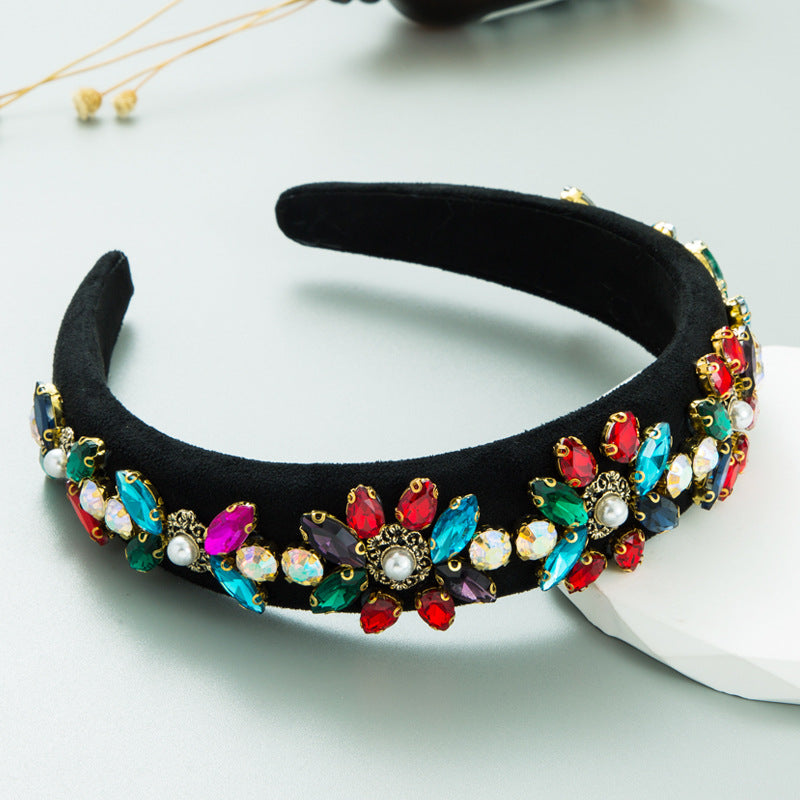 New Baroque Crystal Flower Headwear Wide Brim High Quality Hair Accessories - V.I.P Digital Presence