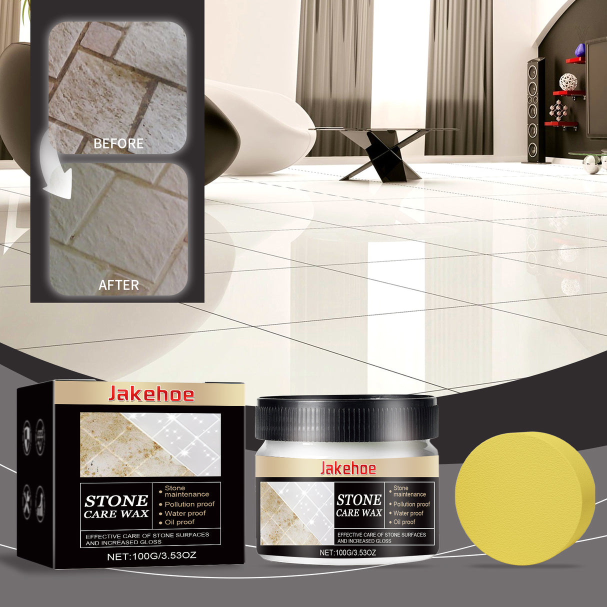 Stone Care Wax, Polished Refurbished Stone Furniture Paint Care Brightener Tile Repair Cream - V.I.P Digital Presence