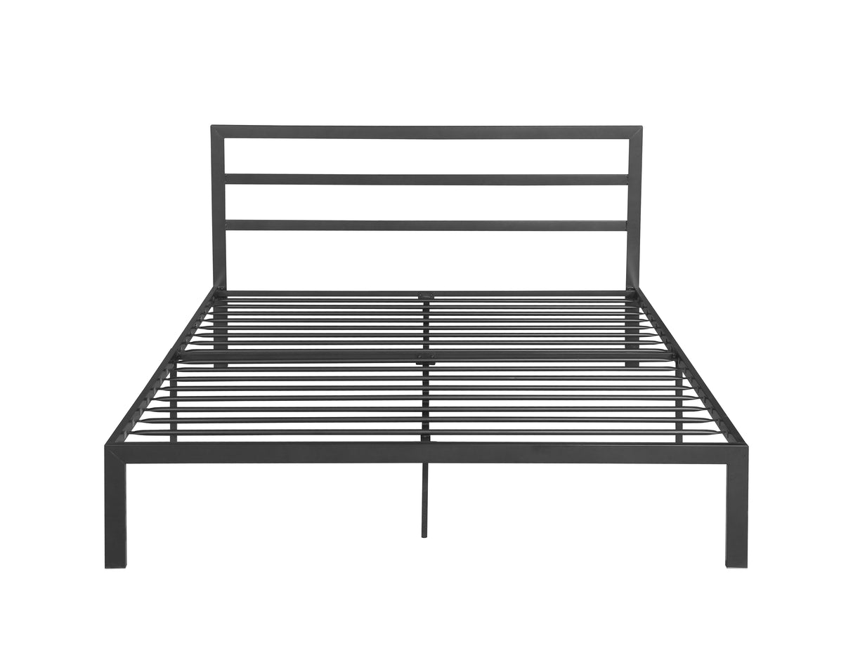 Queen Size Metal Bed Frame with Headboard Charcoal Grey - V.I.P Digital Presence