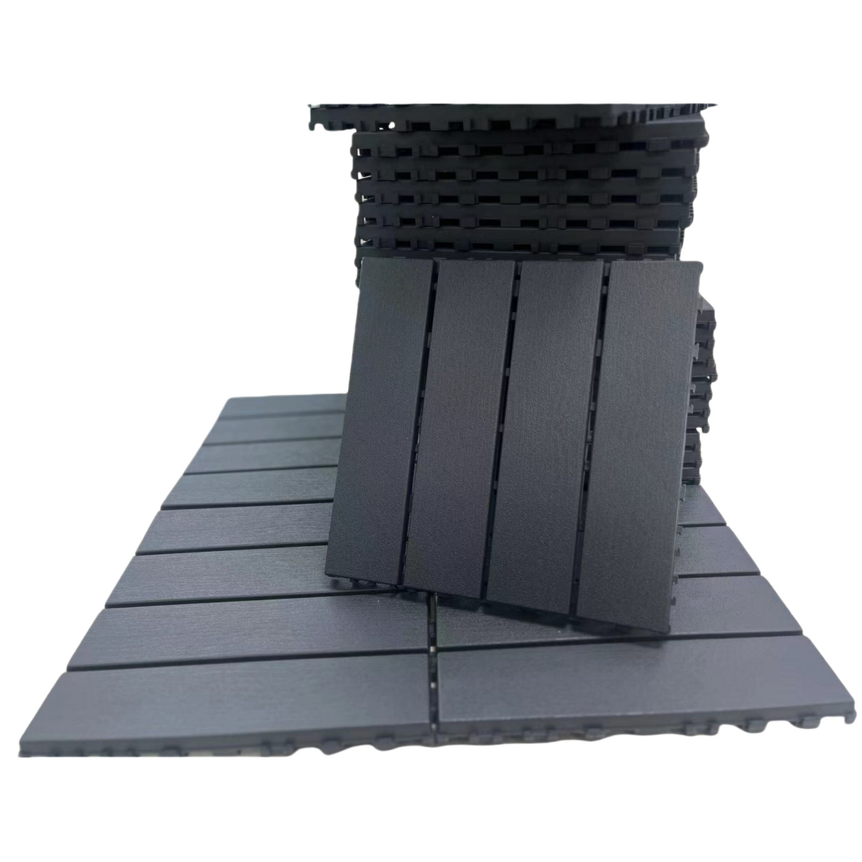 Plastic interlocking deck tiles, 36 terrace deck tiles, 12 "x12" square waterproof, terrace floor tiles, gray - V.I.P Digital Presence