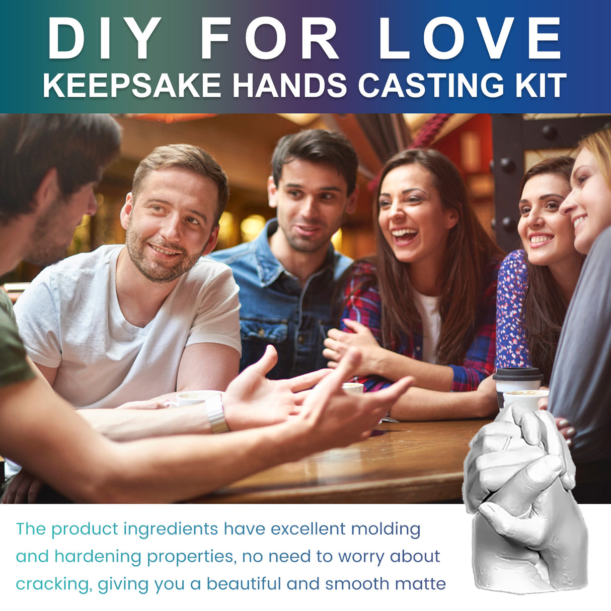 DOWMOO Diy For Love Keepsake Hands Casting Kit, Homemade Holiday Gift Hand-Seal Clay Plaster Commemorative Crafts - V.I.P Digital Presence