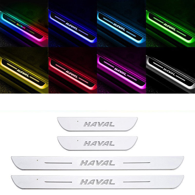 Acrylic Universal Car Led Welcome Pedal Light Led Moving Door Scuff Led Door Sill Scuff Plate car logo 4PCS Set - V.I.P Digital Presence