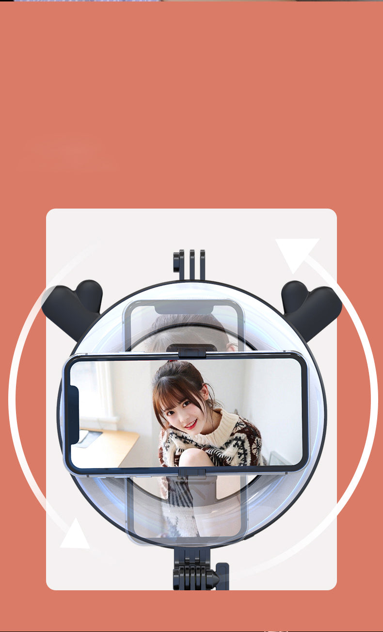 New P40D Portable Selfie Stick With 6 Inches Round Net Celebrity Beauty Fill Light Mobile Phone Live Support