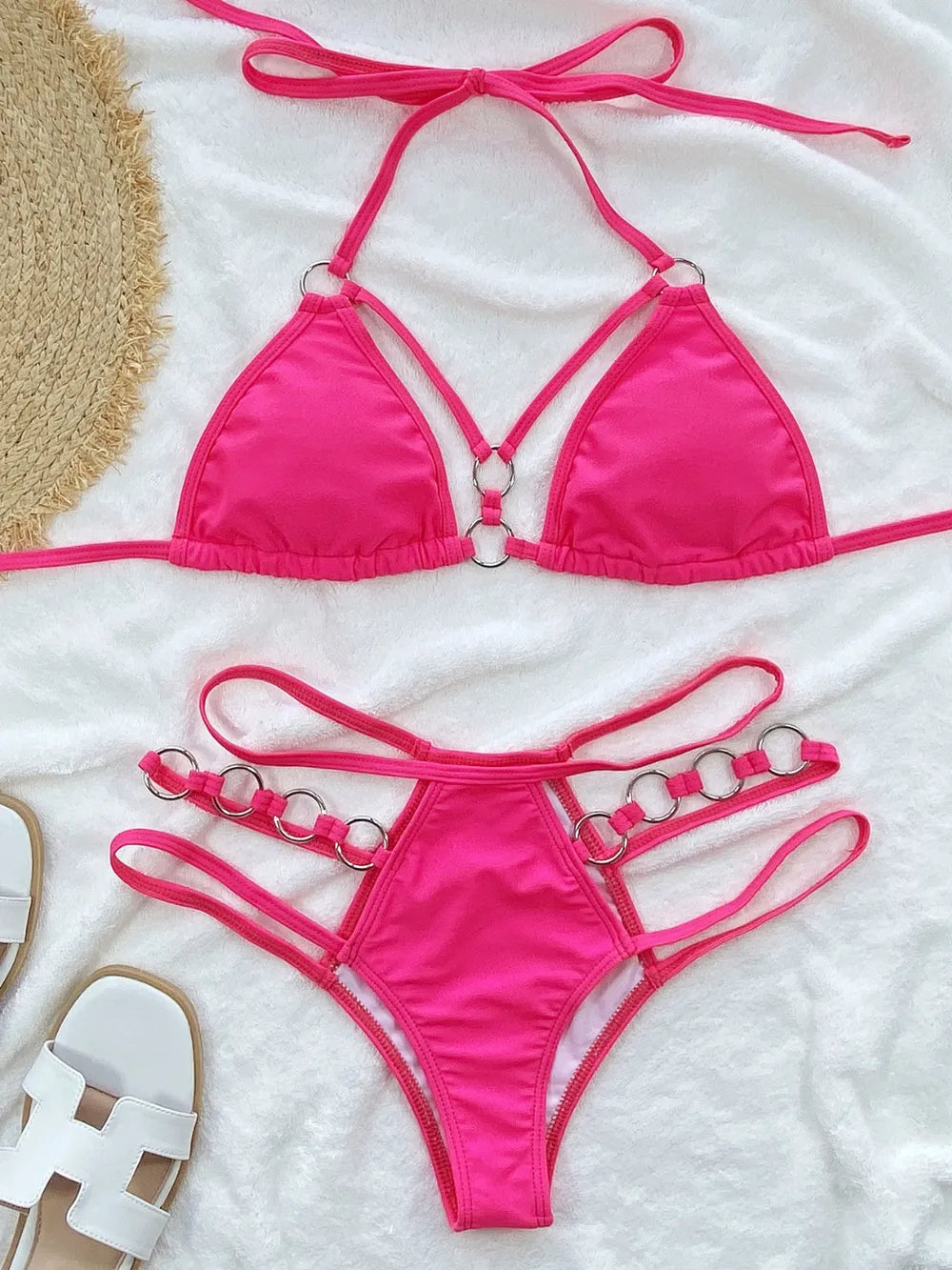 Cutout Halter Neck Two-Piece Bikini Set - V.I.P Digital Presence