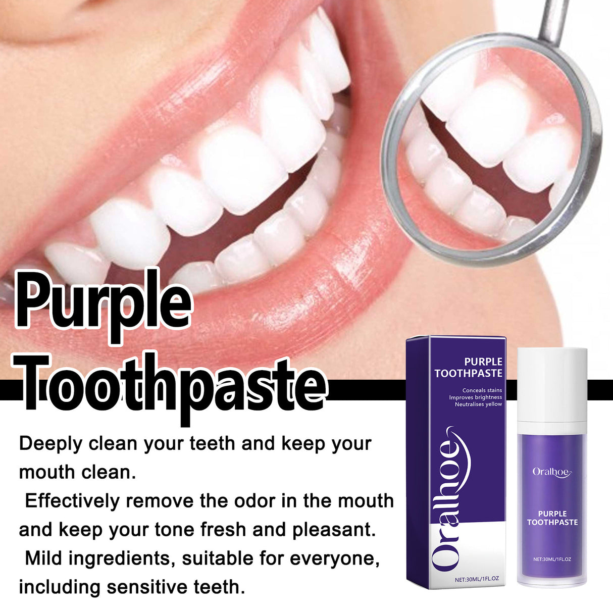 Purple Toothpaste, Deep Cleaning Tartar Stains Odor Fresh Breath Toothpaste - V.I.P Digital Presence