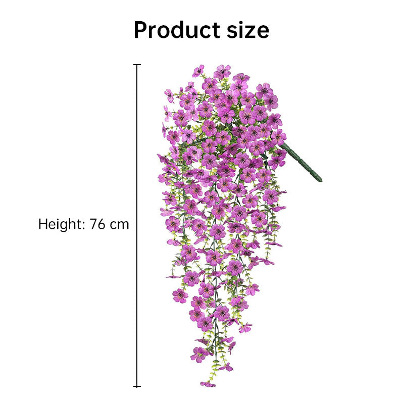 Purple hanging artificial flowers, vines for wedding arch, home, garden, party, autumn decor, fake eucalyptus, plant decor, 2 pc - V.I.P Digital Presence